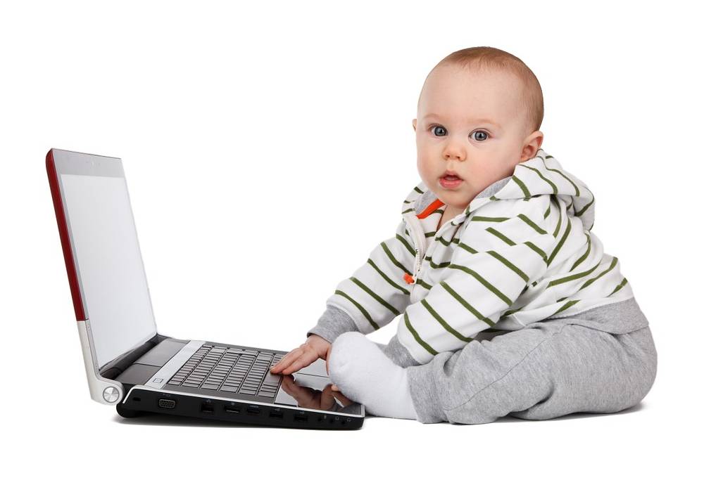 Child with laptop